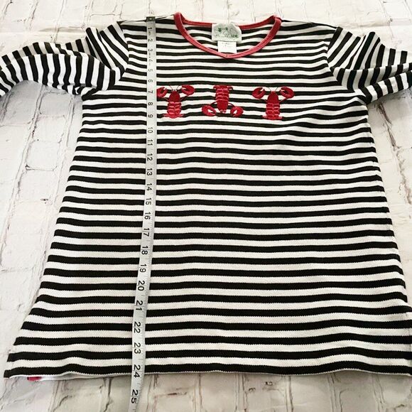 Vintage Striped Lobster Embroidered Striped 3/4 Sleeve Nautical Top XS Summer - Picture 6 of 8